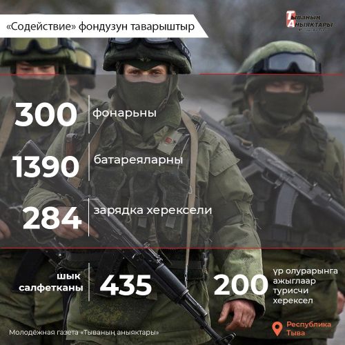 Тыва дайынчыларга немелде дериг-херекселдерни чоруткан.